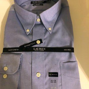 Men's Ralph Lauren Blue Dress Shirt SZ 16 1/2